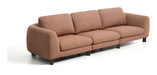 Kave Home 4-zits Bank Vera 320cm, Structuurstof en bruine poten - Terracotta