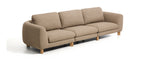 Kave Home 4-zits Bank Vera 320cm, Structuurstof en naturel poten - Lichtbruin