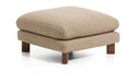 Kave Home Poef Vera Structuurstof en bruin hout, 80 x 80cm - Lichtbruin