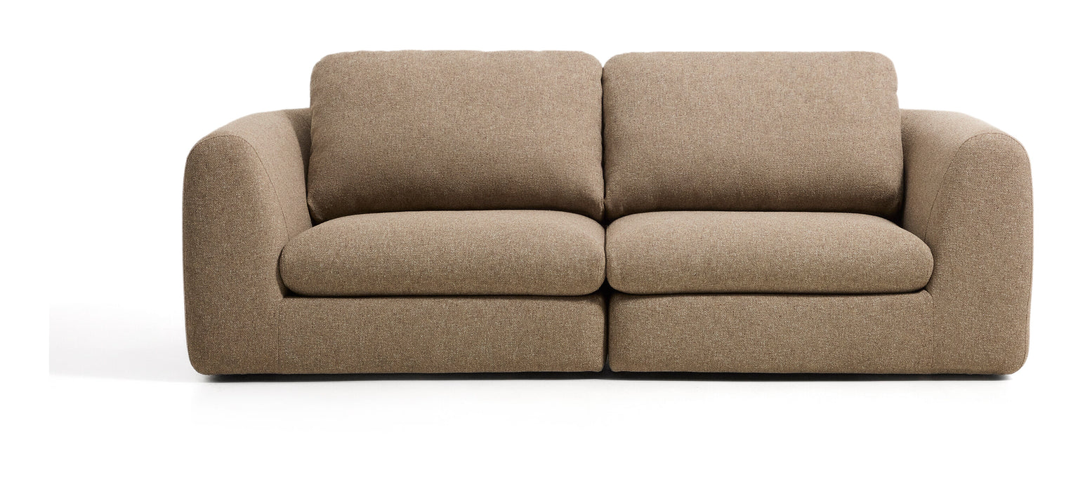 Kave Home 3-zits Bank Vera 230cm, Structuurstof - Lichtbruin