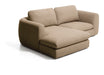 Kave Home Loungebank Vera Links, 232cm, Structuurstof - Lichtbruin