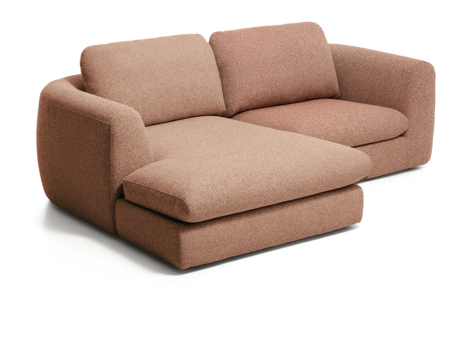 Kave Home Loungebank Vera Links, 232cm, Structuurstof - Terracotta