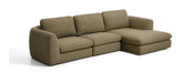 Kave Home Loungebank Vera Rechts, 322cm, Structuurstof - Olijfgroen