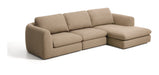 Kave Home Loungebank Vera Rechts, 322cm, Structuurstof - Lichtbruin