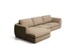 Kave Home Loungebank Vera Links, 322cm, Structuurstof - Lichtbruin