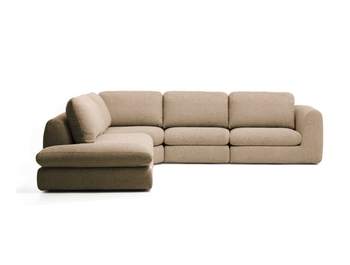 Kave Hom 5-zits Hoekbank Vera Links, 330cm, Structuurstof - Lichtbruin