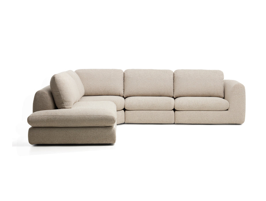 Kave Hom 5-zits Hoekbank Vera Links, 330cm, Structuurstof - Beige