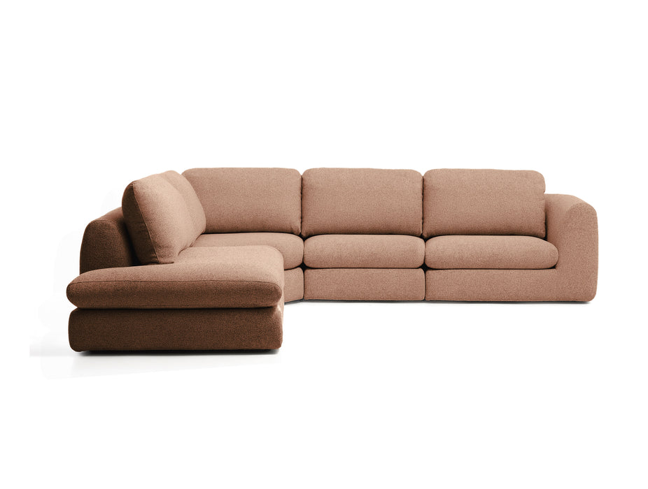 Kave Hom 5-zits Hoekbank Vera Links, 330cm, Structuurstof - Terracotta