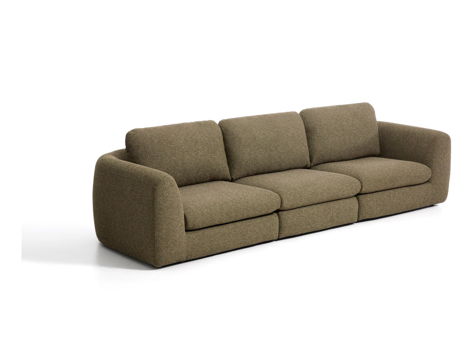 Kave Home 4-zits Bank Vera 320cm, Structuurstof - Olijfgroen