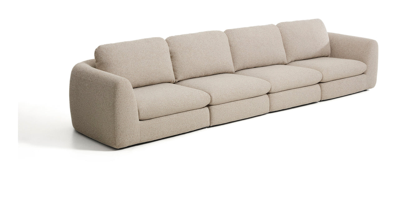 Kave Home 6-zits Bank Vera 410cm, Structuurstof - Beige