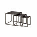 RENEW Bijzettafel Fanna Teakhout, Set van 3 stuks - Zwart - Vierkant
