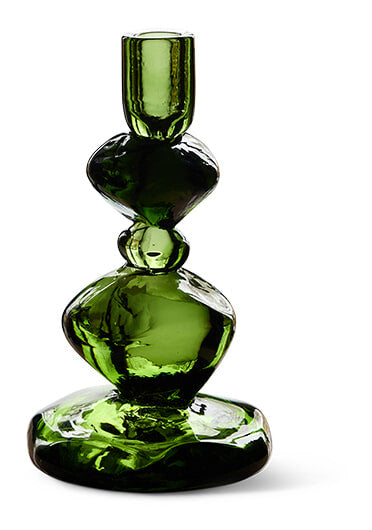 HKliving Kaarshouder Nienke Glas, 23cm - Emerald