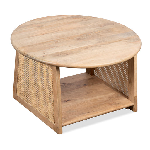Lewis & Loft Salontafel Lene - Rond - Rotan - FSC®-gecertificeerd mangohout - Naturel