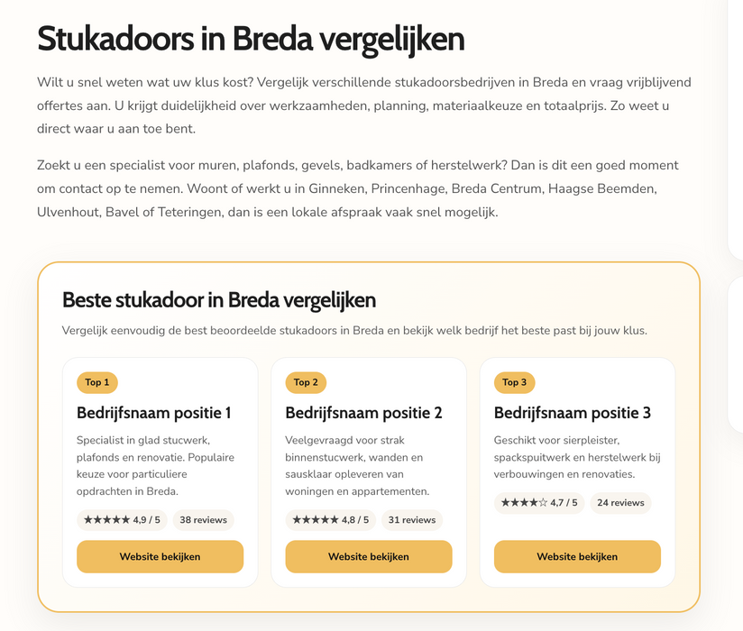 Combipakket Lokale bedrijfsvermelding meerdere diensten en/of steden - ThatLyfeStyle