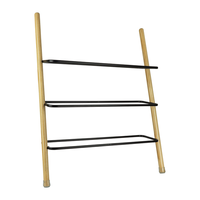 QUVIO Schoenenrek - 3 laags - Hout - Metaal
