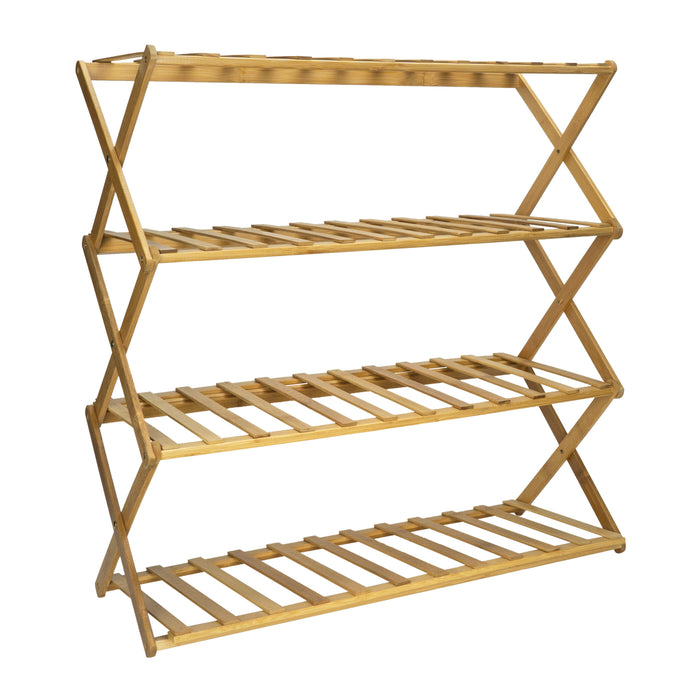 QUVIO Schoenenrek 4 Laags - Bamboe - 28 x 66,5 x 50 cm