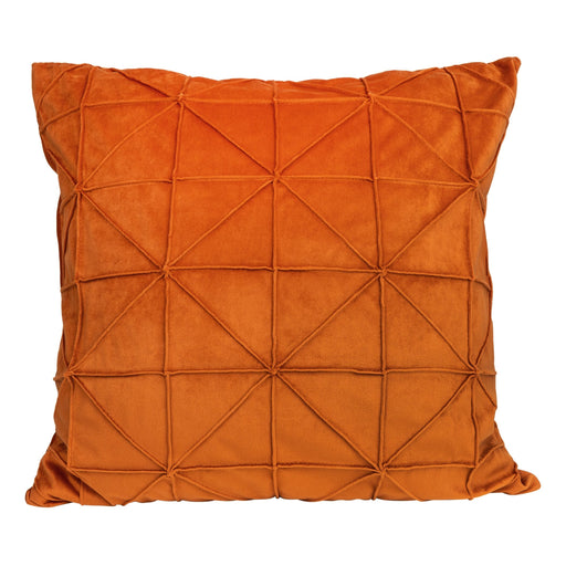 QUVIO Sierkussen gevuld - grafisch patroon 50x50 cm - Fluweel Oranje
