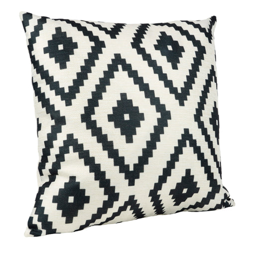 QUVIO Sierkussen met geruit patroon - Gevuld - 45 x 45 cm - Zwart/Beige