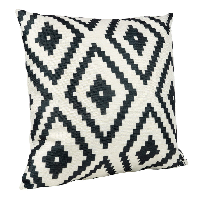 QUVIO Sierkussen met geruit patroon - Gevuld - 45 x 45 cm - Zwart/Beige