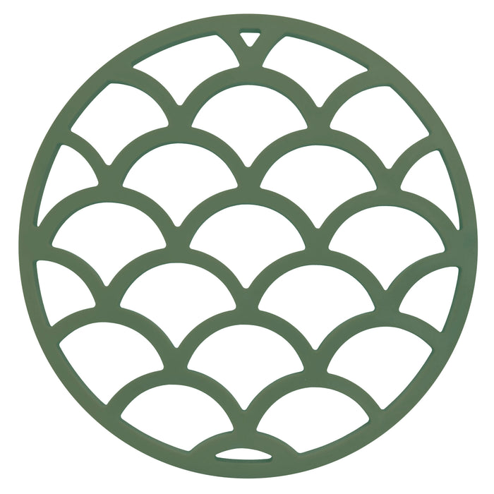 Krumble Pannenonderzetter - Schubben - Diameter 14 cm - Groen