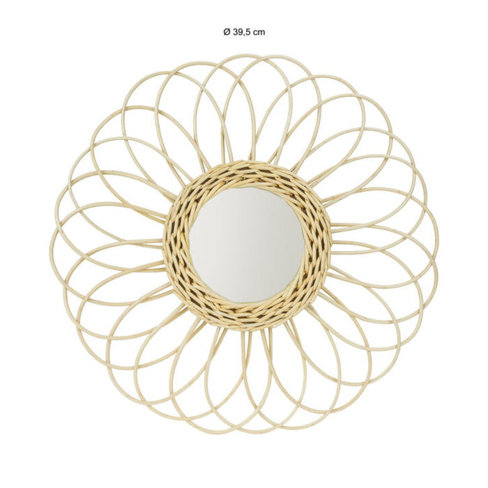 QUVIO Rotan spiegel – Diameter 39,5 cm - ThatLyfeStyle
