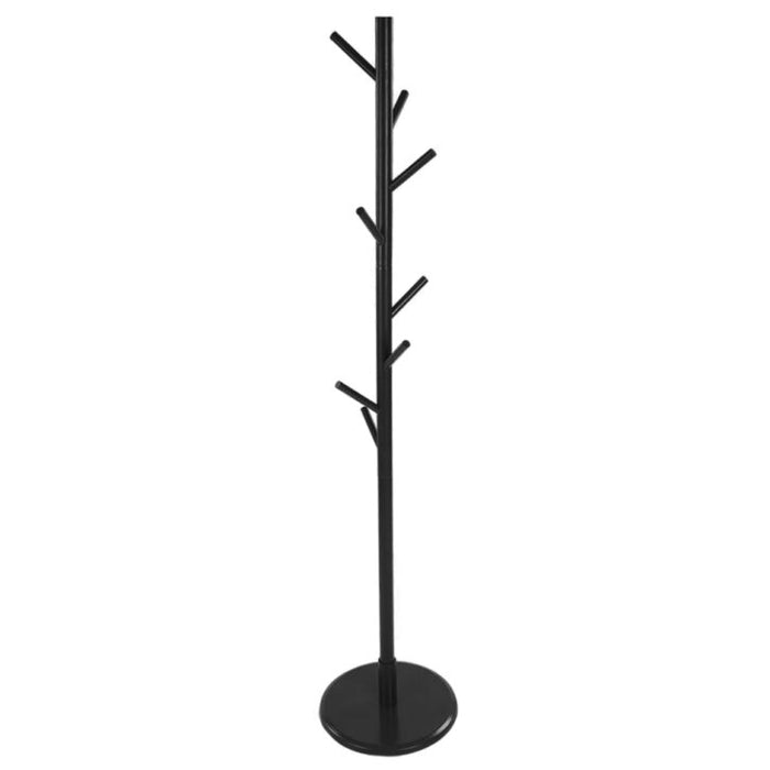 QUVIO Staande kapstok hout – 175 cm hoog – 8 ophanghaken – Zwart - ThatLyfeStyle