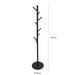 QUVIO Staande kapstok hout – 175 cm hoog – 8 ophanghaken – Zwart - ThatLyfeStyle