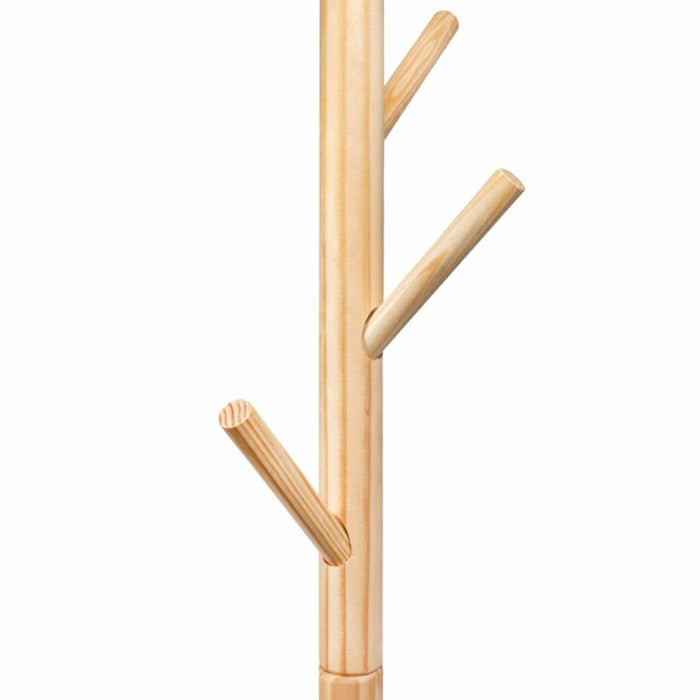QUVIO Staande kapstok hout – 175 cm hoog – 8 ophanghaken – Lichtbruin - ThatLyfeStyle