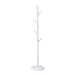 QUVIO Staande kapstok hout - 175 cm hoog - 8 ophanghaken - Wit