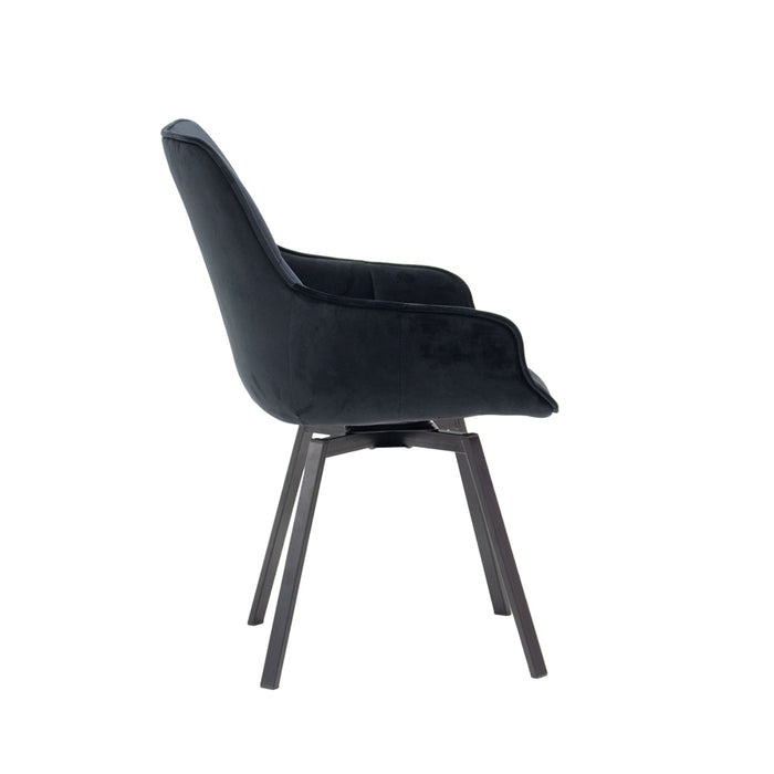 Stoel Shannon Velvet Zwart Draaibaar - Giga Meubel - ThatLyfeStyle