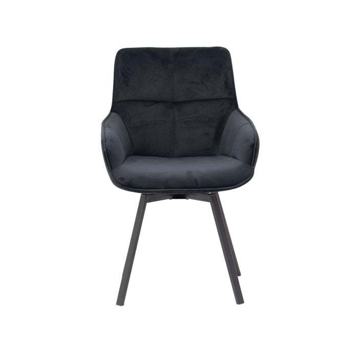 Stoel Shannon Velvet Zwart Draaibaar - Giga Meubel - ThatLyfeStyle