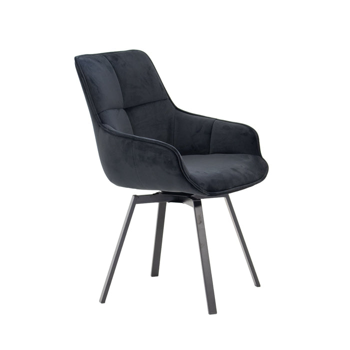 Stoel Shannon Velvet Zwart Draaibaar - Giga Meubel - ThatLyfeStyle