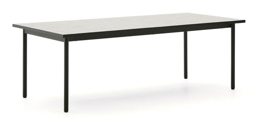 Kave Home Outdoor Eettafel Maurina Cement en staal, 223 x 101cm - Wit