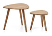 Kave Home Organische Bijzettafel Duvani Acaciahout, Set van 2 stuks - Naturel
