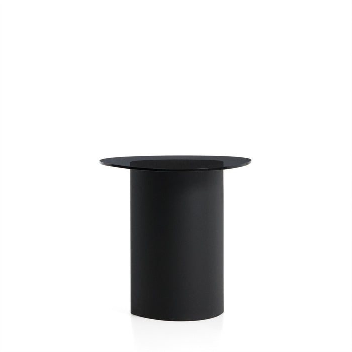 Kave Home Organische Bijzettafel Olir Glas, 48 x 47cm - Zwart