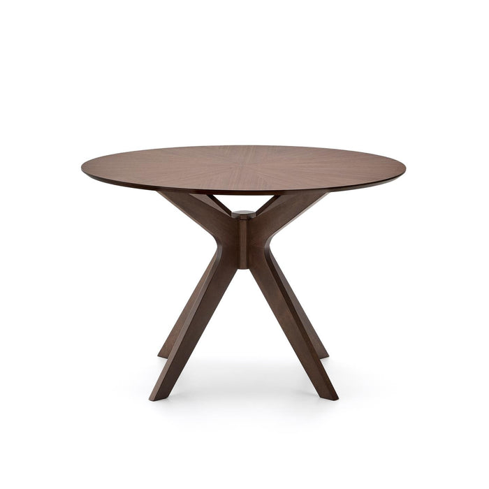Kave Home Ronde Eettafel Naanim Walnootfineer, 100cm - Bruin