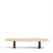 Kave Home Salontafel Pirita Travertin en donker eiken, 147 x 65cm - Beige