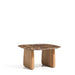 Kave Home Bijzettafel Pirita Bruin marmer en licht eiken, 70 x 71cm - Naturel