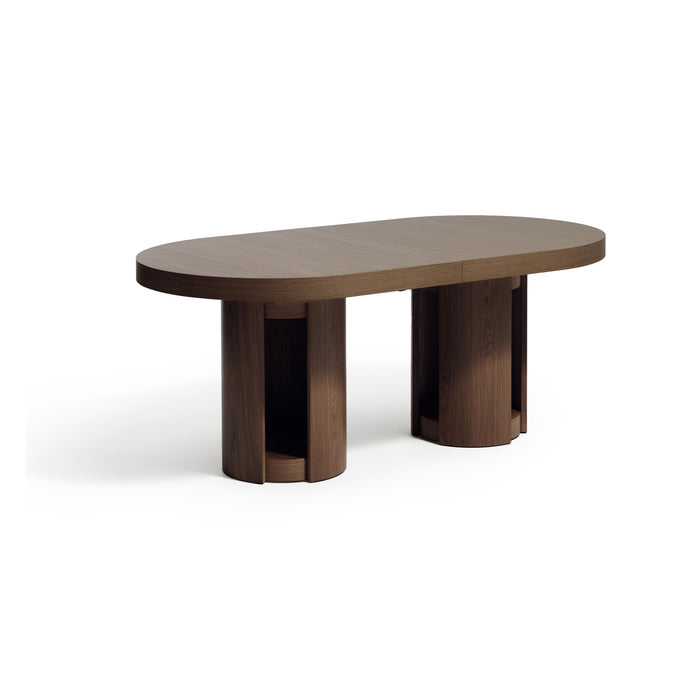 Kave Home Ovale Eettafel Artis Eiken, 190/240 x 100cm - Donkerbruin - Ovaal