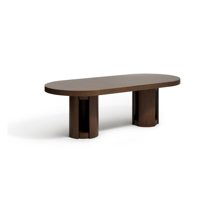 Kave Home Ovale Uitschuifbare Eettafel Artis Eiken, 240/290 x 110cm - Donkerbruin - Ovaal