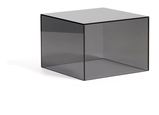Kave Home Salontafel Orlia Glas, 50 x 50cm - Donkergrijs - Vierkant