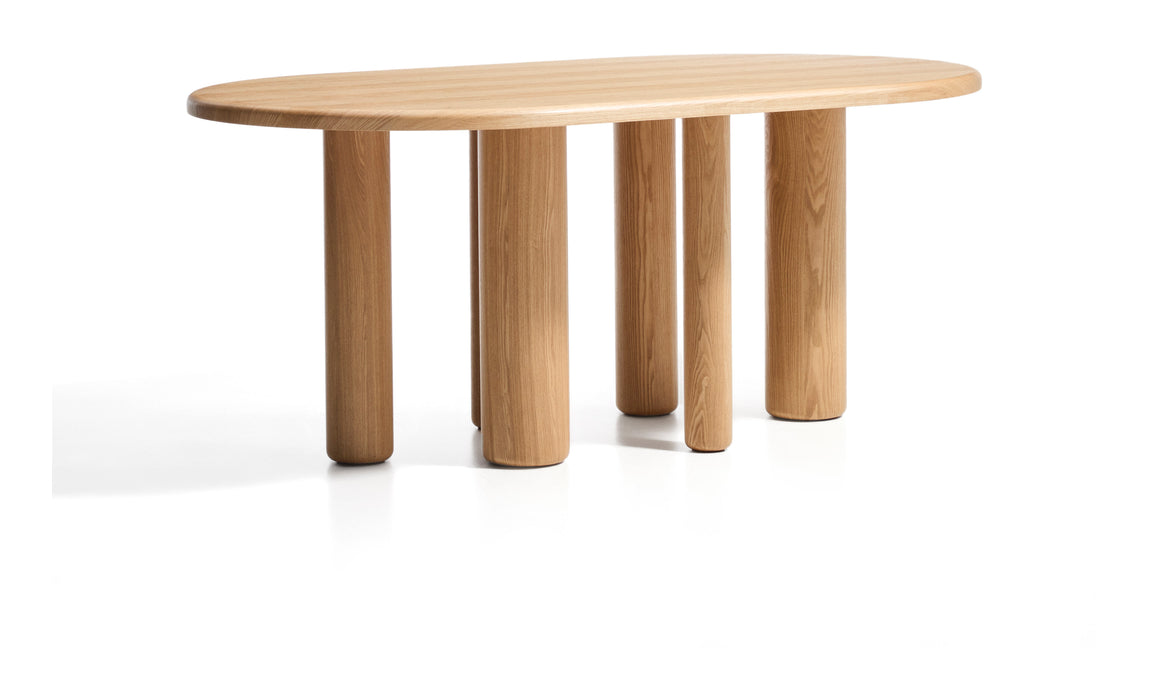 Kave Home Ovale Eettafel Mailen Essenhout 180 x 105 cm - Naturel