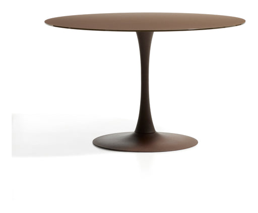 Kave Home Ronde Eettafel Vedira Glas, Ø120cm - Donkerbruin