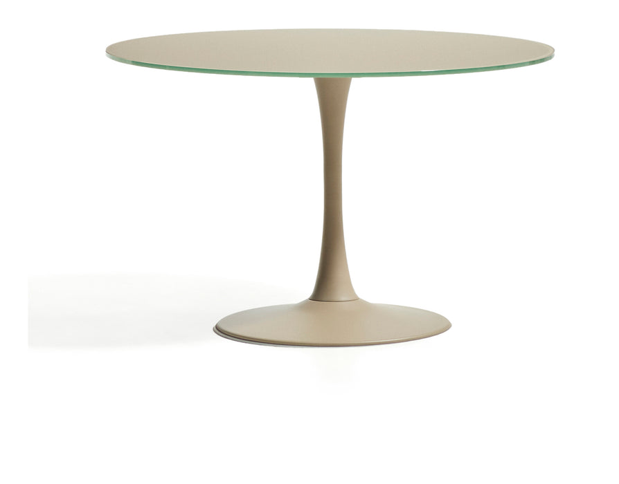 Kave Home Ronde Eettafel Vedira Glas, Ø120cm - Taupe