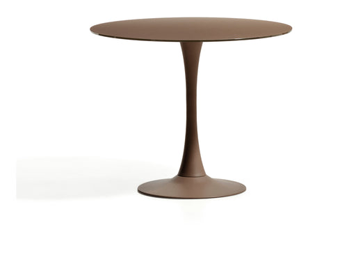 Kave Home Ronde Bistrotafel Vedira Glas, Ø90cm - Donkerbruin