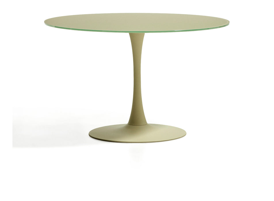 Kave Home Ronde Eettafel Vedira Glas, Ø120cm - Lichtgroen