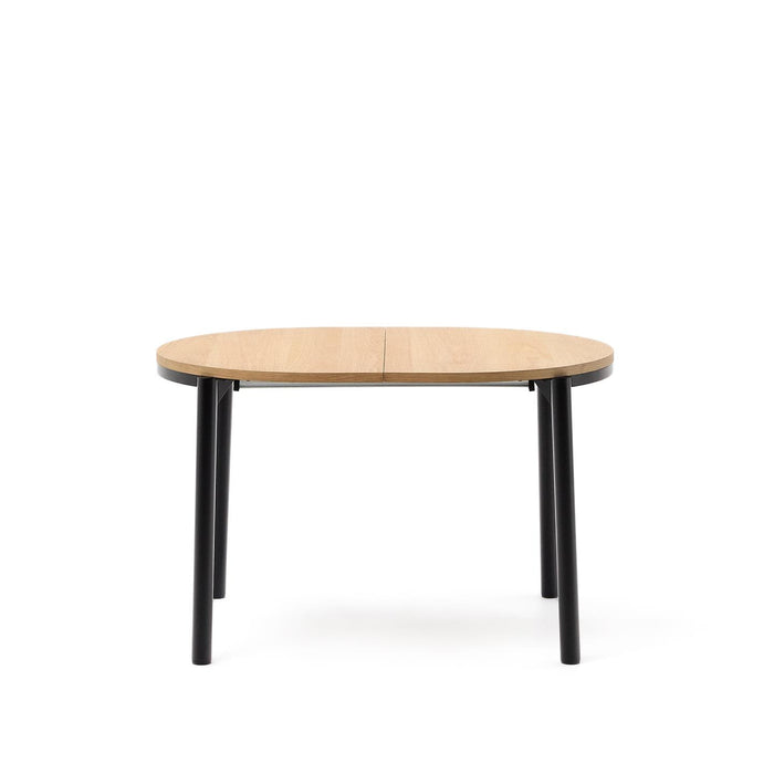 Kave Home Uitschuifbare Ovale Eettafel Montuiri 120-200 x 90cm - Naturel/Zwart - Ovaal