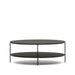 Kave Home Ovale Salontafel Fideia Glas en Metaal, 110 x 65cm - Zwart - Ovaal