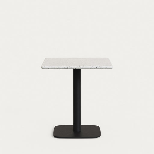 Kave Home Vierkante Bartafel Saura Terrazzo, 70 x 70cm - Wit