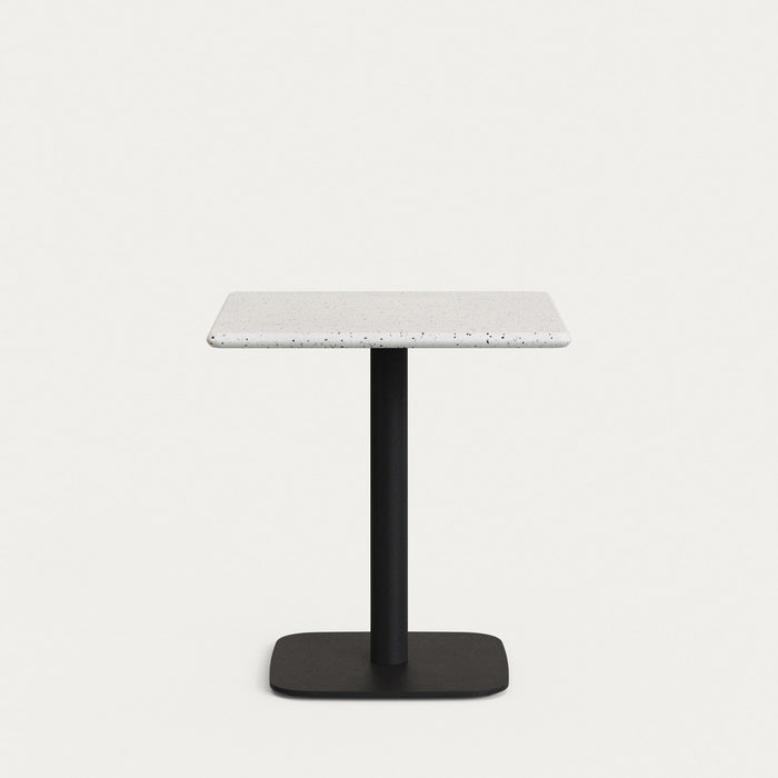 Kave Home Vierkante Bartafel Saura Terrazzo, 70 x 70cm - Wit